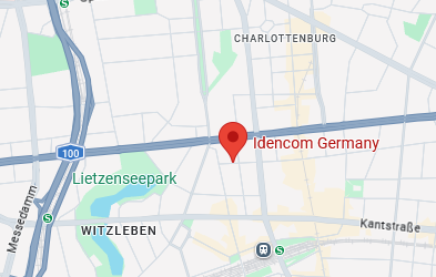 Lageplan: Der Standort der IDENCOM Germany GmbH in der Schillerstraße 56–58 im Berliner Ortsteil Charlottenburg, westlich des Savignyplatzes.