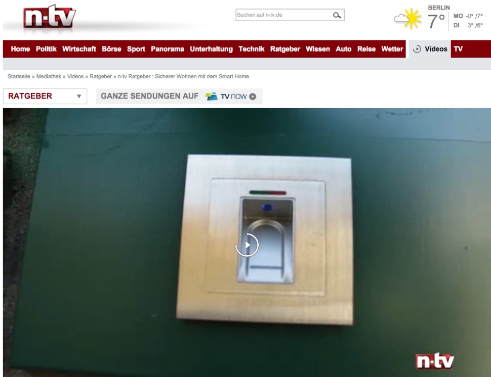 N-TV Sendung BioKey + Smart Home